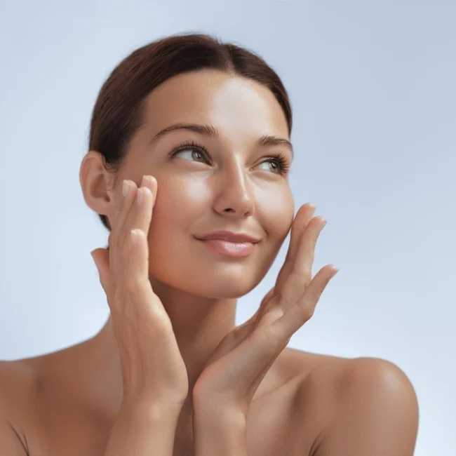 smiling woman with beautiful skin